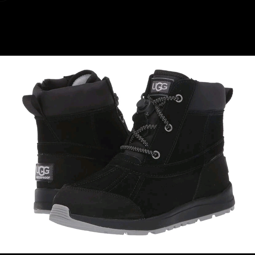 UGG Kids 11 Black Waterproof Winter Boots